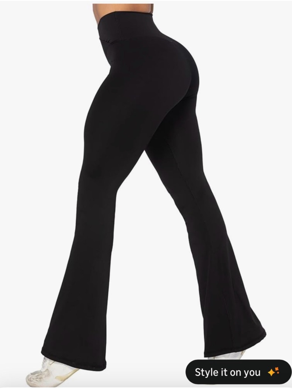 Black High-Waist Flared Active Pants